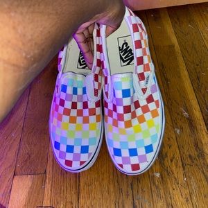 Rainbow checkered vans